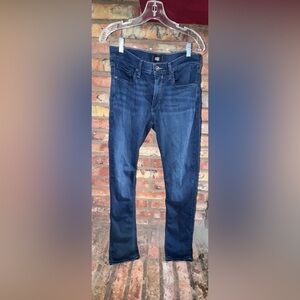 WOMENS Size 31 EUC PAIGE Blue Straight Leg Jeans with Distressed Look